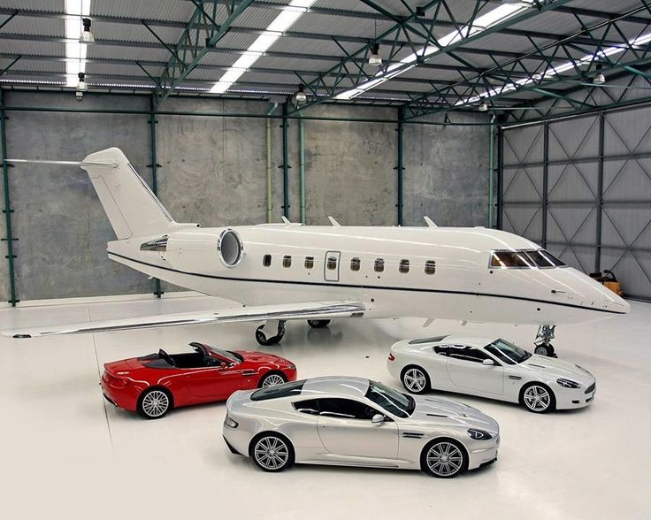 2 private jets and cars