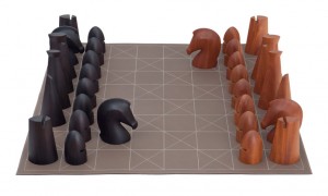 Hermes SS 2012 collection - Chess Set in Rosewood, Mahogany and Clemence Taurillon