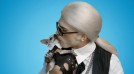 Ashton Kutcher spoofs Karl Lagerfeld
