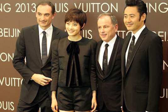 Louis Vuitton China President Philippe Fortunato Sun Li Louis Vuitton CEO Michael Burke and actor Wu Xiubo 2LUXURY2.COM