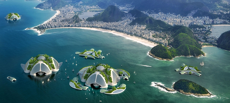 Aequorea - an oceanscraper printed in 3D from the seventh continent's garbage-