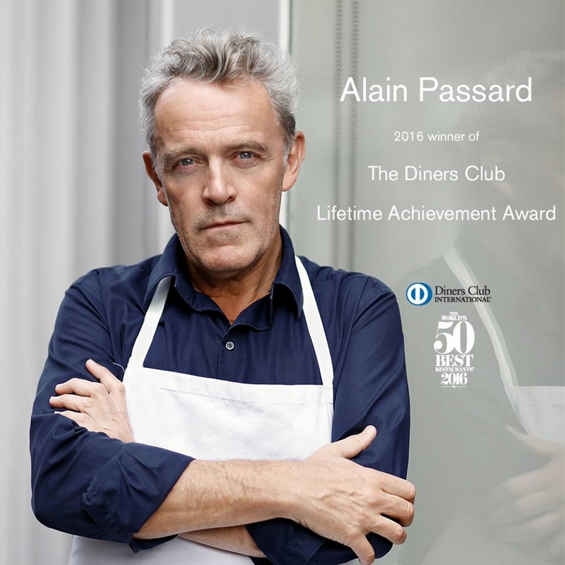 Alain Passard, recipient of The Diners Club Lifetime Achievement Award 2016
