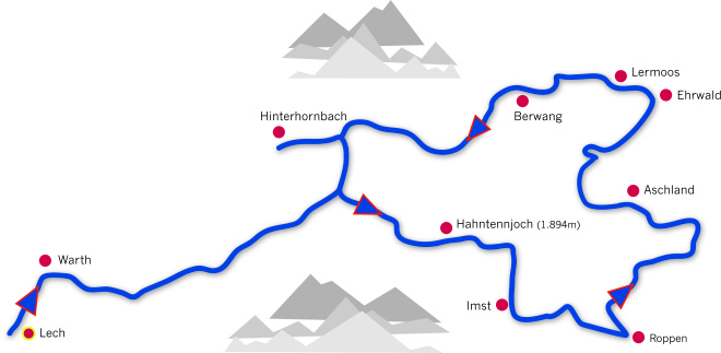 Arlberg Classic Car Rally gallery - 2luxury2-Tyrolean Loop 2016 route map