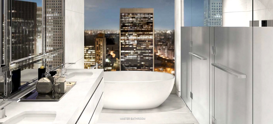 Baccarat Hotel & Residences New York  - master bathroom