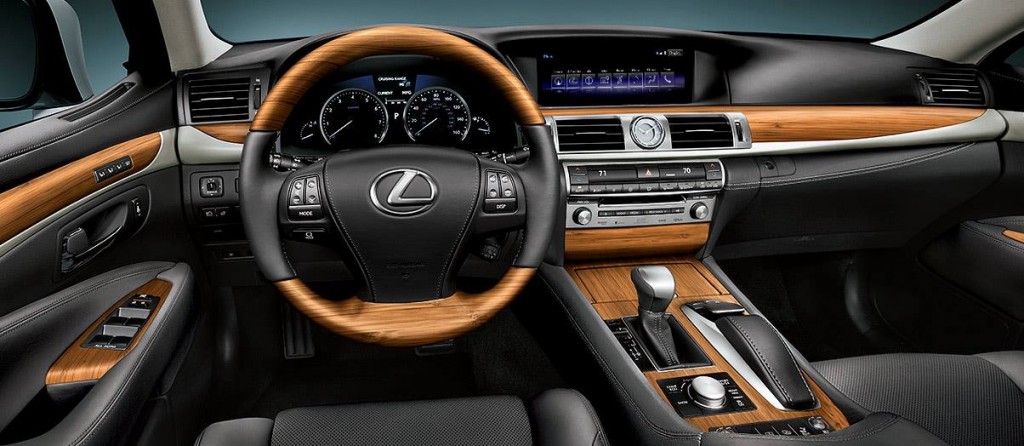 Black Leather Matte Bamboo interior on the Lexus LS