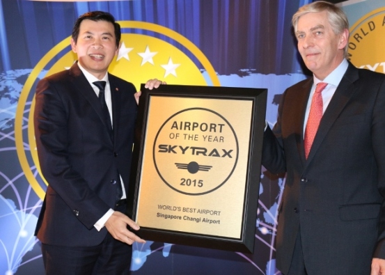 Changi Airport clinched the World's Best Airport title for the third consecutive year at the 2015 World Airport