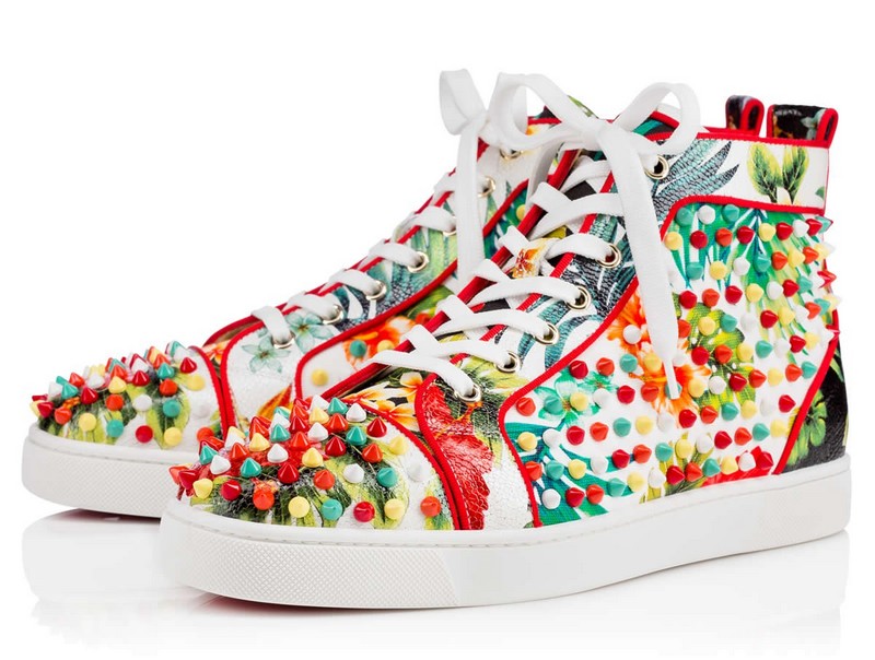 Christian Louboutin Spike High Top Sneakers Shoes Hawaii Kawai EU 42 From  Japan