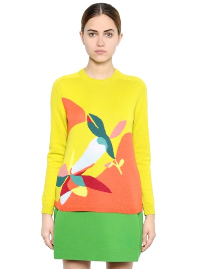 Delpozo FLORAL WOOL BLEND SWEATER