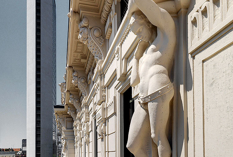 Excelsior Hotel Gallia, a Luxury Collection Hotel, Milan-renovation 2015-Hotel Façade Detail 2