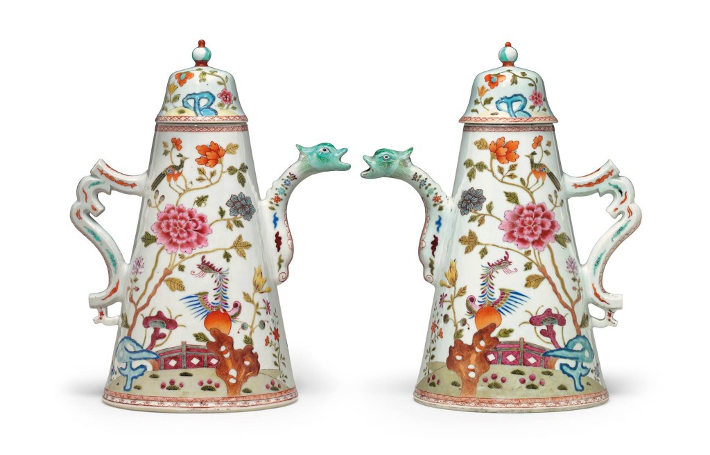 FAMILLE ROSE COFFEE-POTS AND COVERS