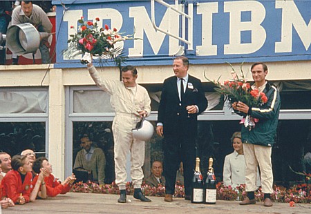 Ford celebrates victory - 24 Hours of Le Mans on the podium in 1966 Le_Mans_1966