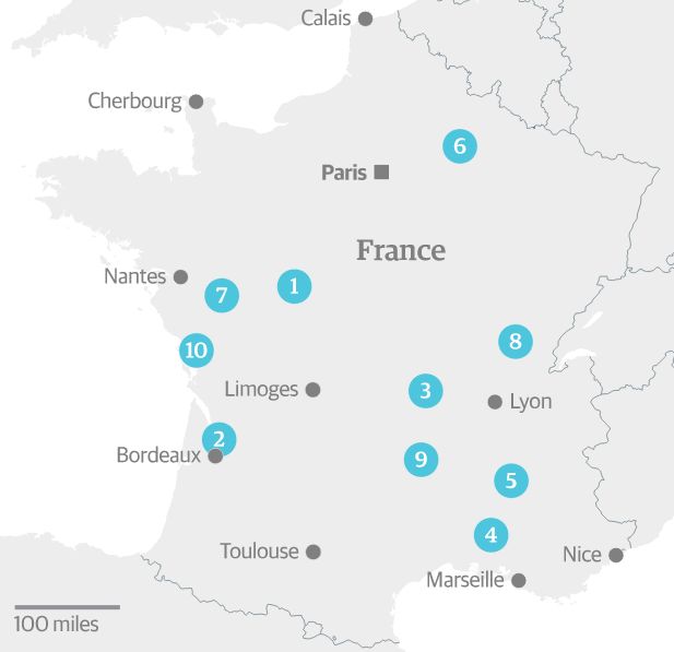France Map with touring tips