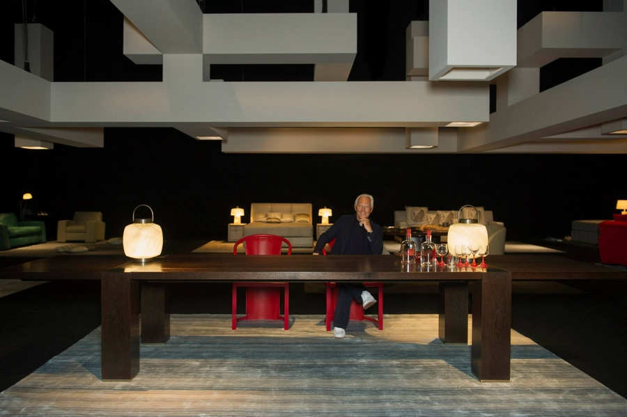 Giorgio Armani at the Interior Design Studio’s 'The Art of Living' exhibition on display at the Armani-Teatro for Salone del Mobile 2015-