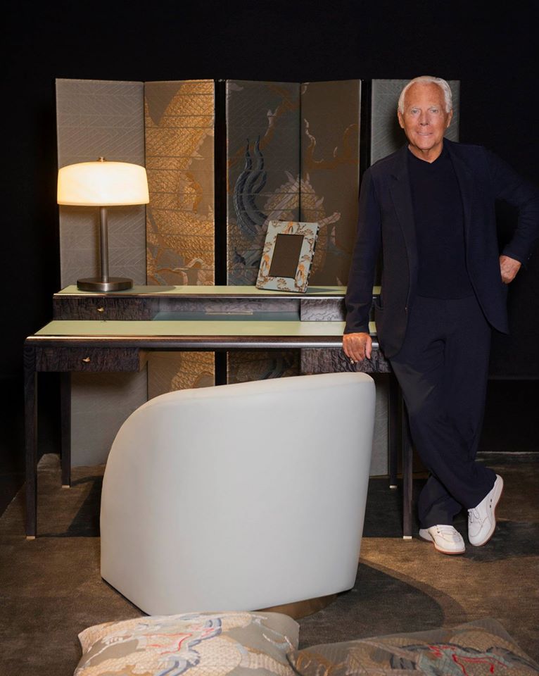 Giorgio Armani at the Interior Design Studio’s 'The Art of Living' exhibition on display at the Armani-Teatro for Salone del Mobile 2015--
