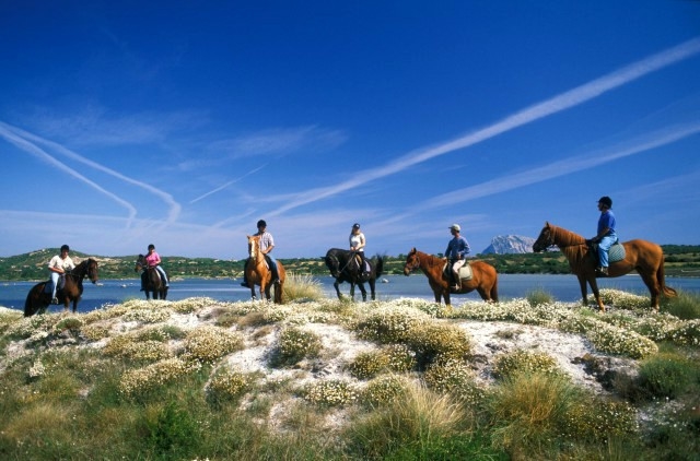 Horse riding on La Cinta Beach Sardinia