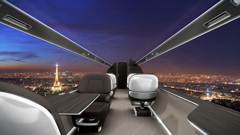 How to travel when you’re mega rich and super busy - futuristic transparent business jet