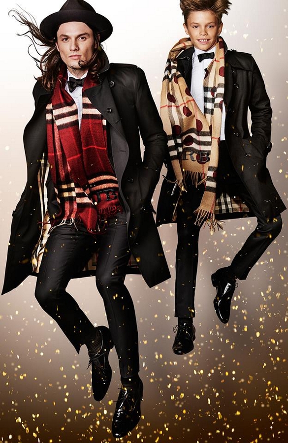 James Bay with Romeo Beckham photographed for the Burberry festive campaign