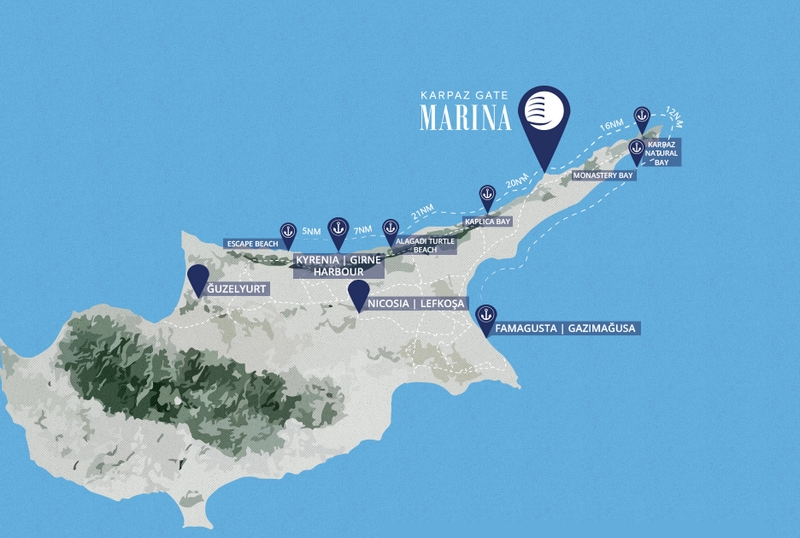 Karpaz Gate MarinaNorth Cyprus Map