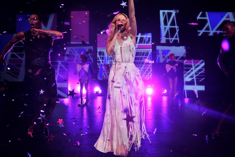 Kylie Minogue performs at the Lancome WOW Party