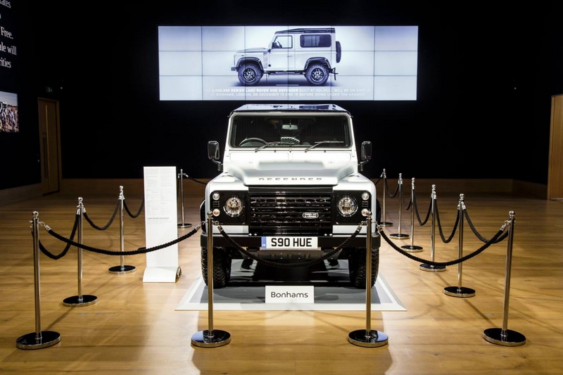 Land Rover Defender 2,000,000 was sold for £400,000 at prestigious charity auction at Bonhams