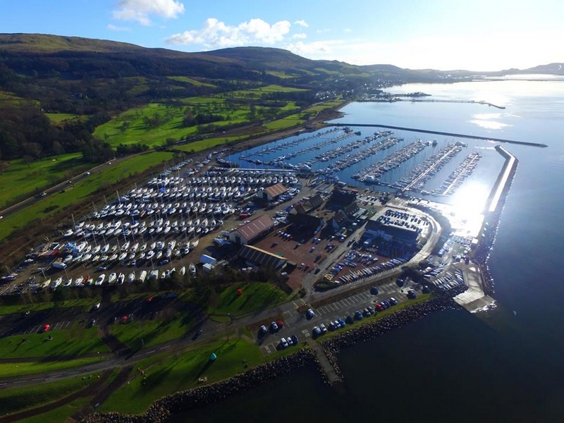 Largs Yacht Haven Marina - aerial UK Coastal Marina of the Year 2017 over 250 berths