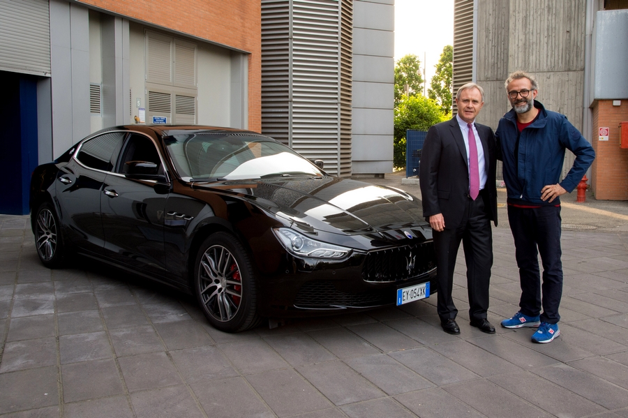 Massimo Bottura gets his new Maserati Ghibli S Q4-Maserati_Massimo Bottura-3 Michlin stars-and Harald Wester-Maserati CEO