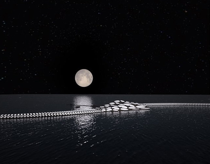 Morphotel changes shape to surf the ocean--by night