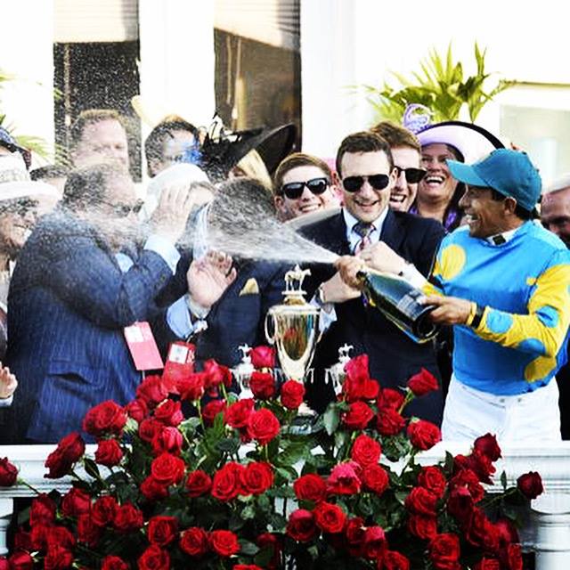 Mumm is the Official Champagne of the Kentucky Derby and Churchill Downs Racetrack-Victor Espinoza on American Pharoah