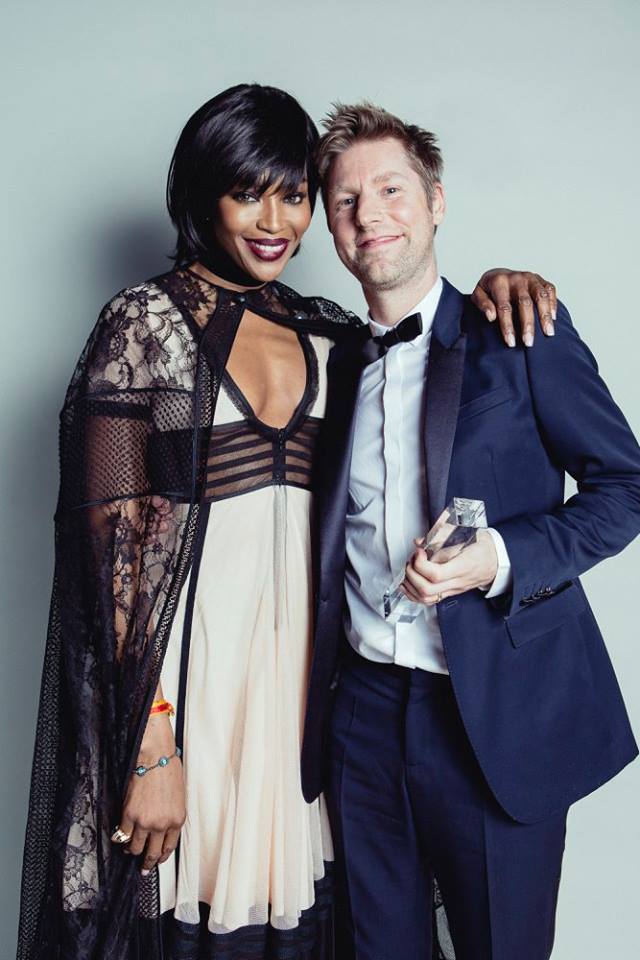 Naomi Campbell with Christopher Bailey for Burberry - winner of the Creative Campaign Award