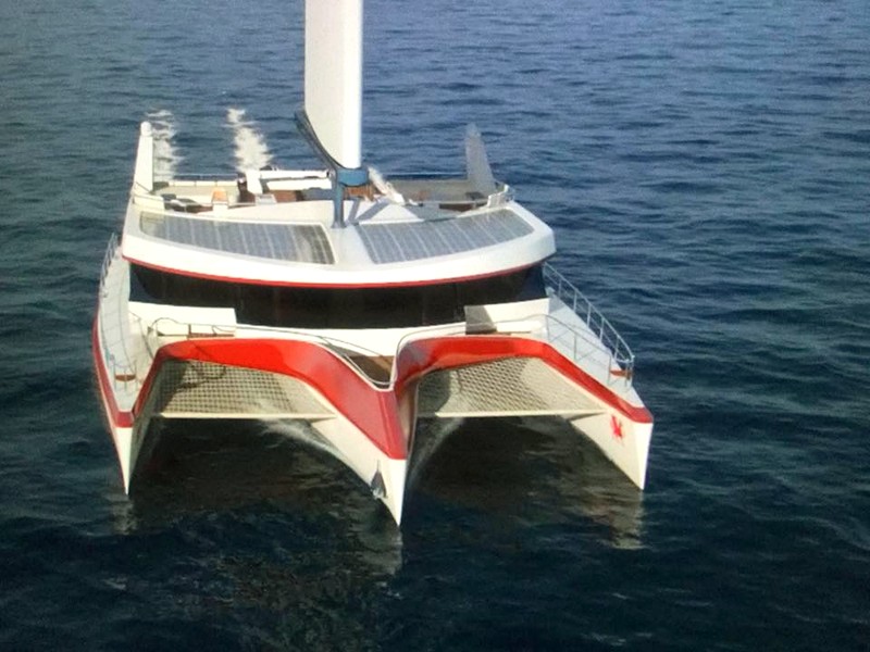 Pi Super Yachts Carbon free Dragonship 25 Luxury Super Trimaran wirh Hydrogenisis Blue Box