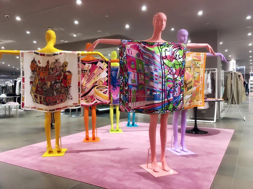 Pucci City of the World scarves-pop-up in Milan