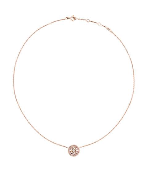 Christian Dior Rose Des Vents Females Green Eight-Pointed Star Pendant  Diamonds Necklace Yellow Gold/Rose