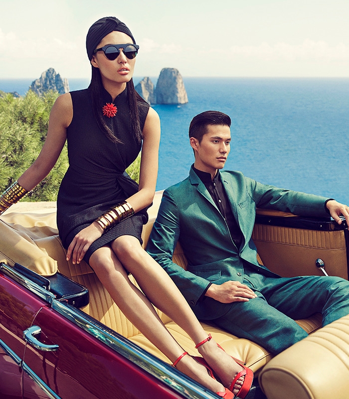 Shanghai Tang SS 2015 ad campaign Capri Italy 2015-turban