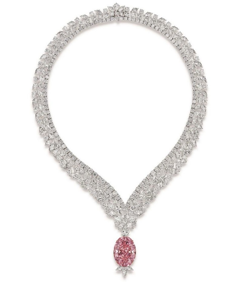 the-juliet-pink-diamond-set-in-a-necklace-with-marquise-pear-and-round-cut-white-diamonds-totaling-98-70-carats