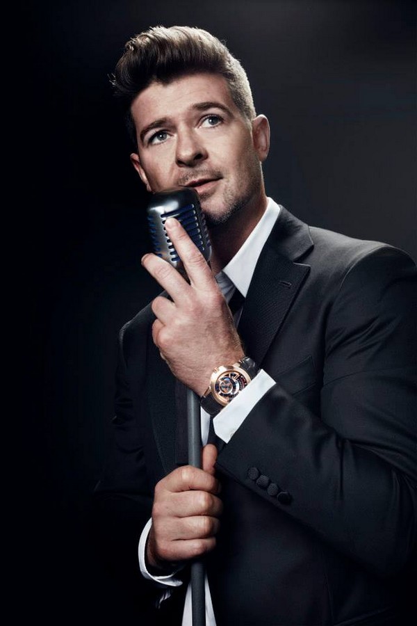 The night of the Opus14 launch, Robin Thicke was announced as the new Ambassador for HarryWinstonTimepieces