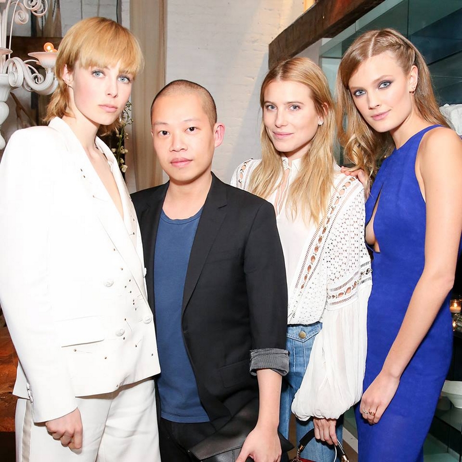 Tiffany 2015 Blue Book Dinner in New York 2015 -Edie Campbell, Jason Wu, Dree Hemingway and Constance Jablonski at the 2015 Blue Book dinner at ABC Kitchen in New York