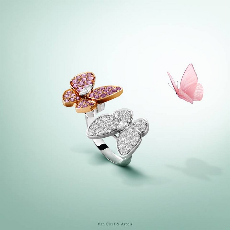 Van Cleef & Arpels Two Butterfly Between the Finger Ring