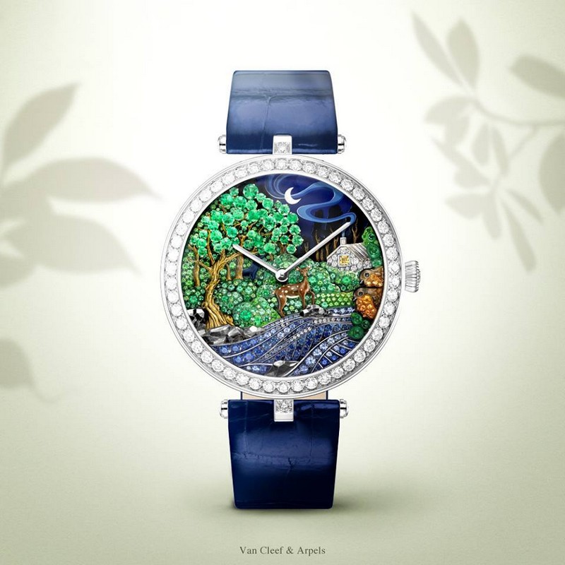 Van Cleef & Arpels at Watches & Wonders 2015, Hong Kong expo-Lady Arpels Peau d’Âne Forêt enchantée watch Extraordinary Dials collection
