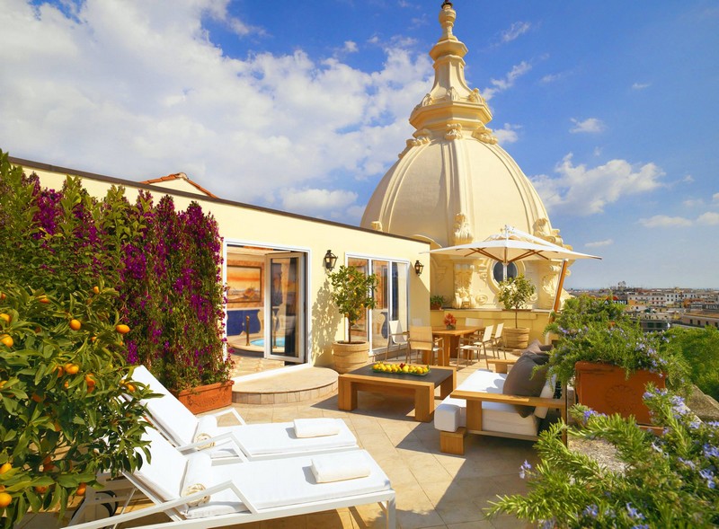 Westin Excelsior hotel Rome- roof terrace