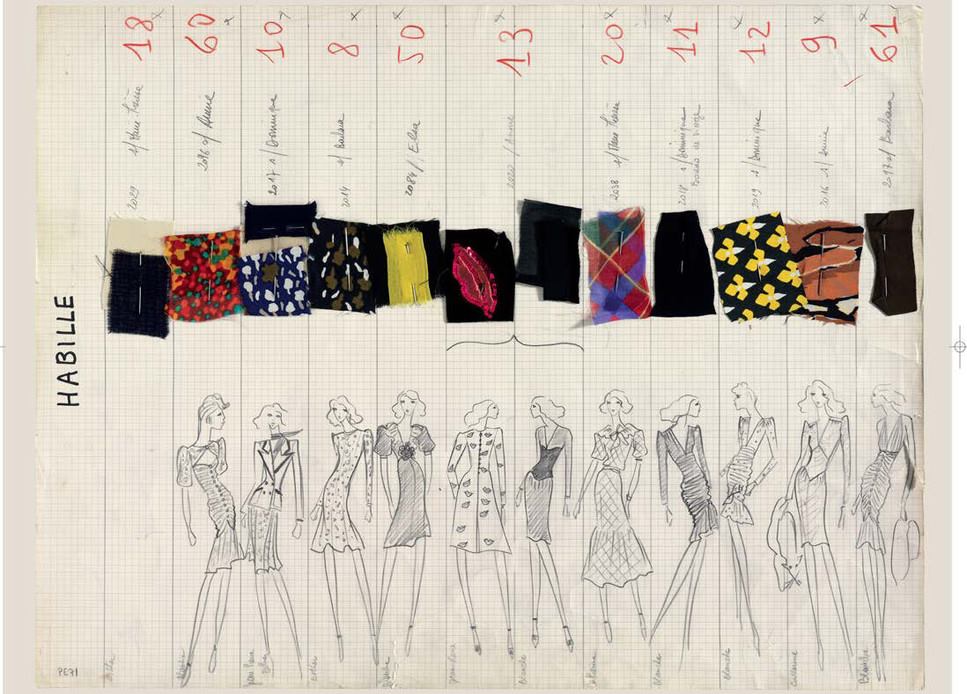 YSL 1971 - planche de collection, haute couture - 1971-