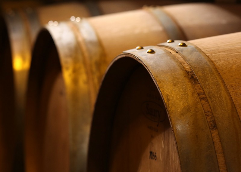 aged wine in barrels
