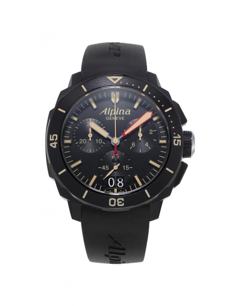 alpina watches - The Alpina Seastrong Diver 300 Black Chronograph Big Date
