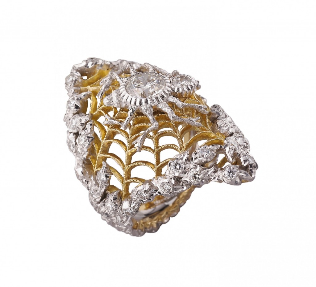 buccellati art collection-Gold ring inspired by The Spider’s Web by Mikhail Larionov