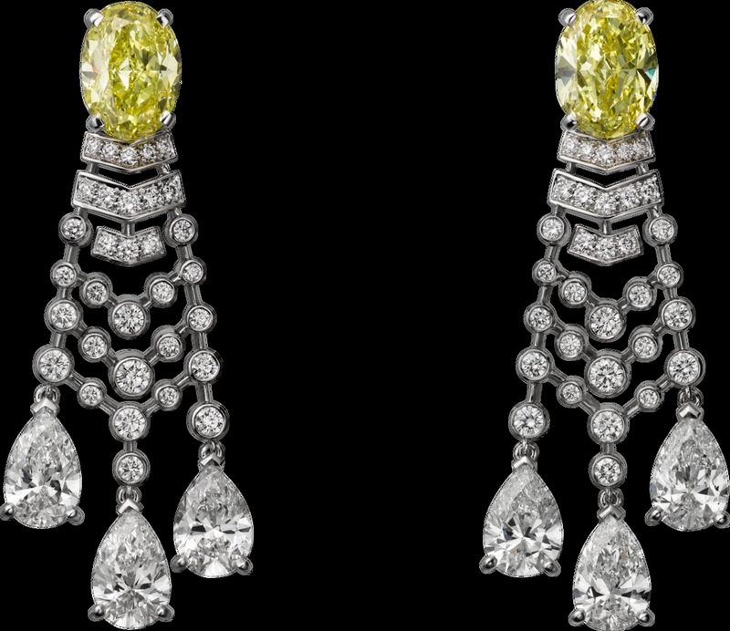 -cartier magicien high jewelry collection 2016-Platinum, diamonds earrings
