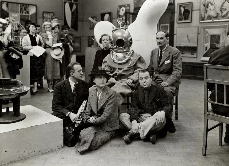 dali in a diving suit surrealism exhibition