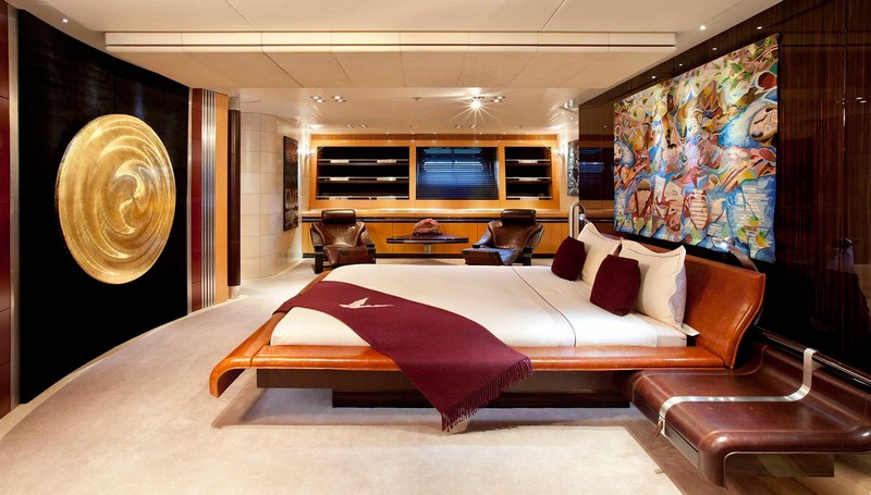 maltese falcon sailing superyacht-luxurious dining interiors-suite