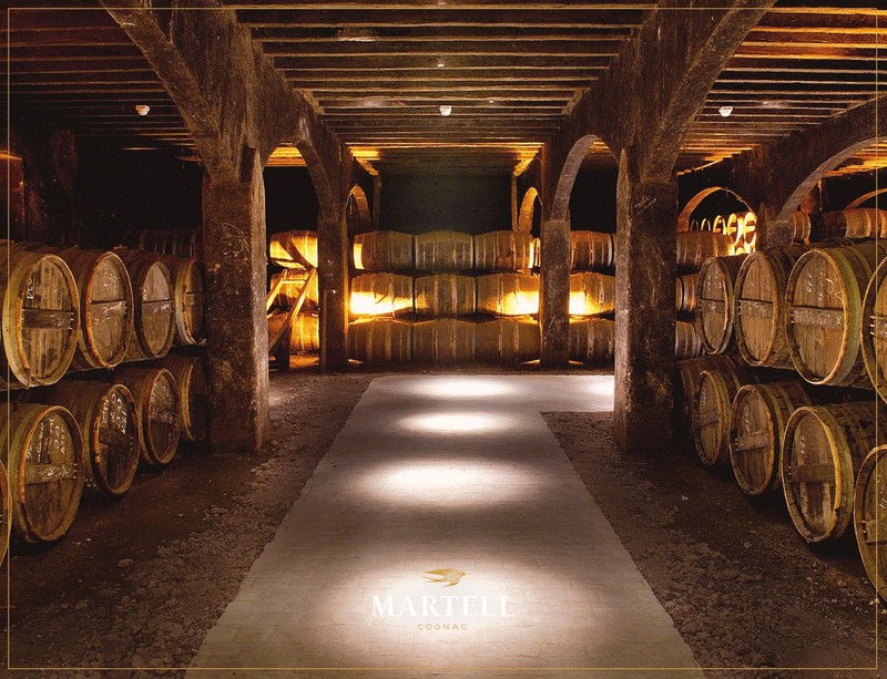 martell ageing barrels