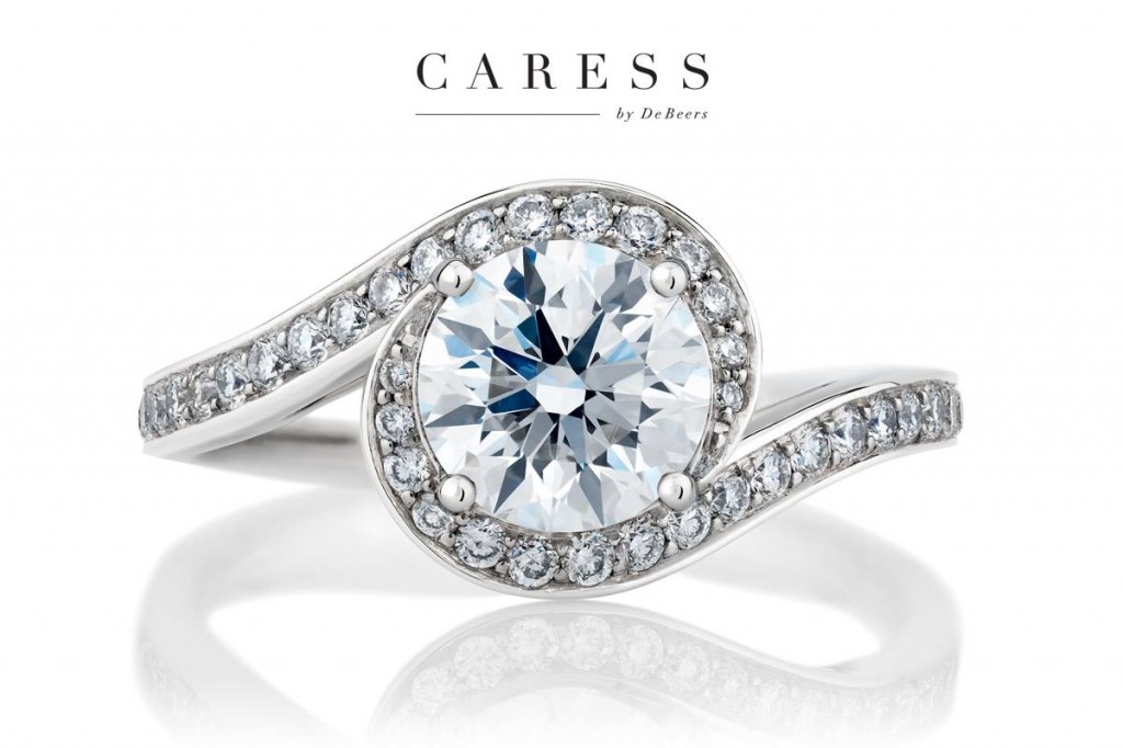 Adonis Rose engagement ring and wedding band, De Beers