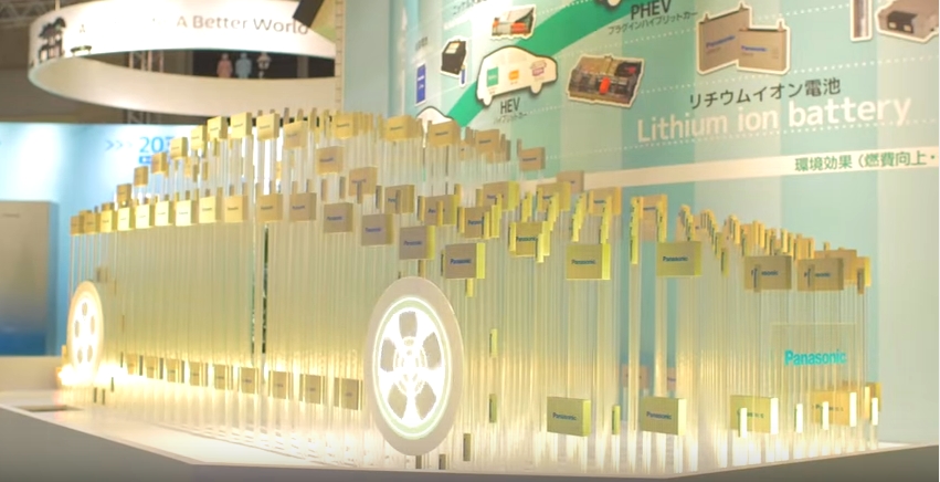 panasonic -A life-size model of a car made of lithium-ion batteries eco products 2015