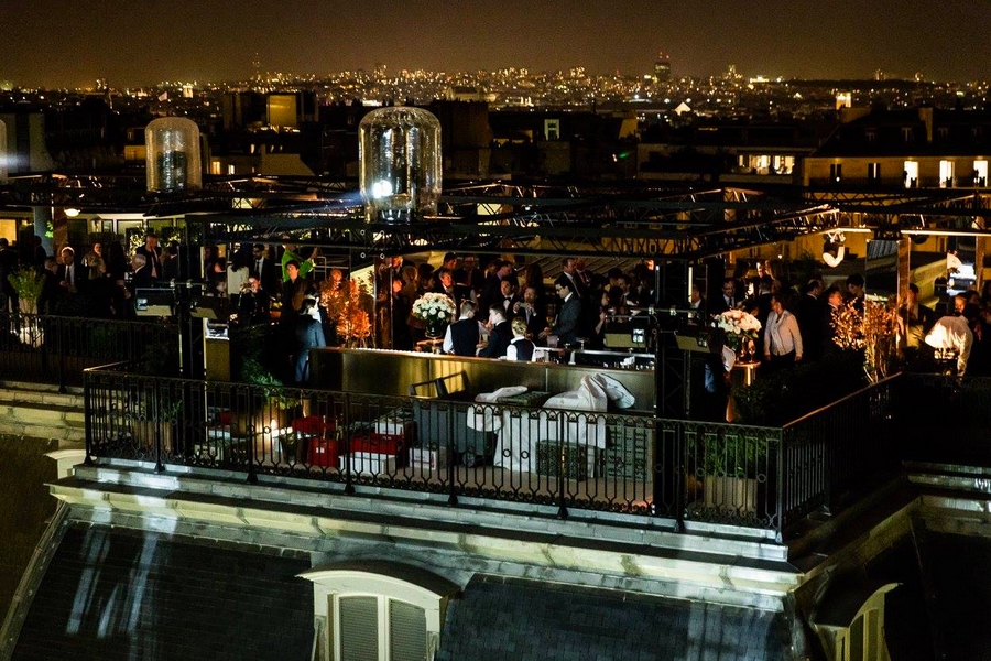 peninsula paris hotel-opening gala night-rooftop terrace Paris--